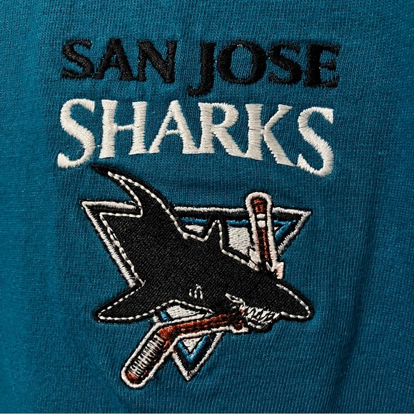 Vintage 90s NHL The Coolest Game San Jose Sharks Embroidered Mock Neck Top - Picture 6 of 9